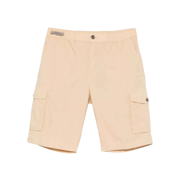 ULTRA-LIGTH POPLIN GARMENT DYED SHORTS WHITH CARGO POCKETS
