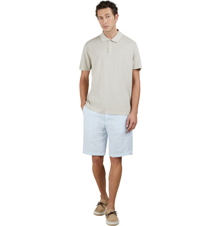 MOON BADGE GARMENT DYED COTTON PIQUÉ POLO SHIRT