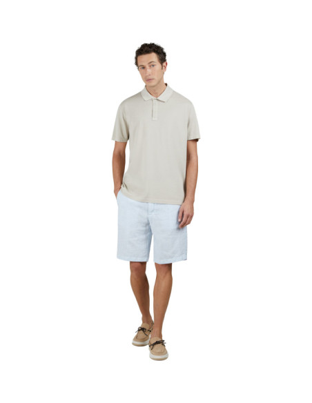 MOON BADGE GARMENT DYED COTTON PIQUÉ POLO SHIRT