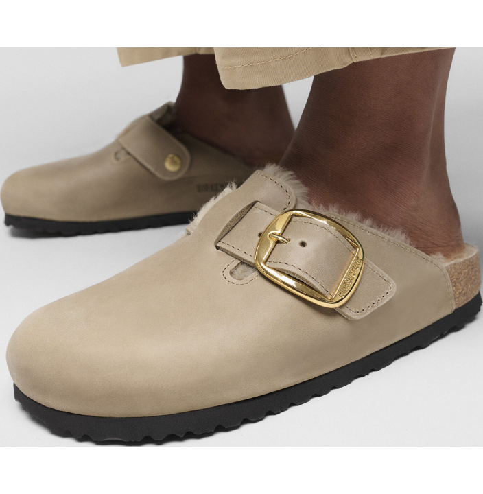 BOSTON BIG BUCKLE SHEARLING NATURAL LEATHER OILED