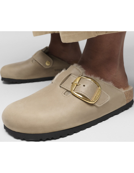BOSTON BIG BUCKLE SHEARLING NATURAL LEATHER OILED