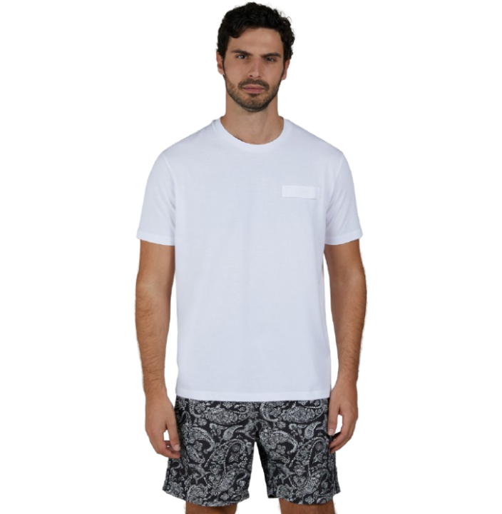 EMBROIDERED SHARK COTTON JERSEY T-SHIRT