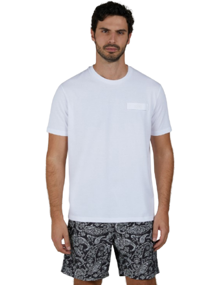 EMBROIDERED SHARK COTTON JERSEY T-SHIRT