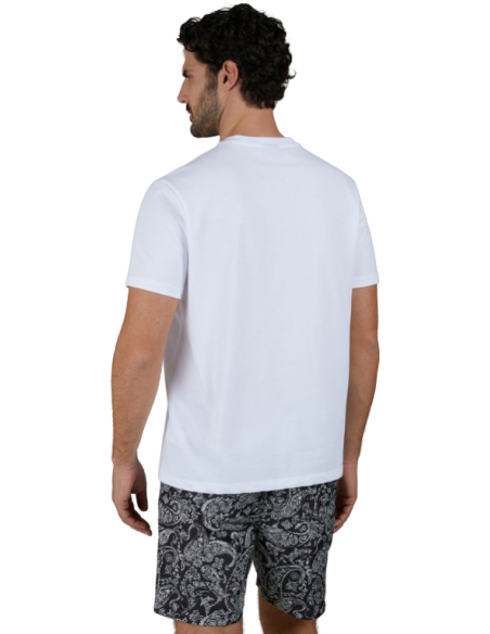 EMBROIDERED SHARK COTTON JERSEY T-SHIRT