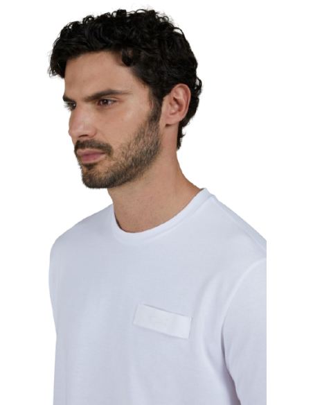 EMBROIDERED SHARK COTTON JERSEY T-SHIRT