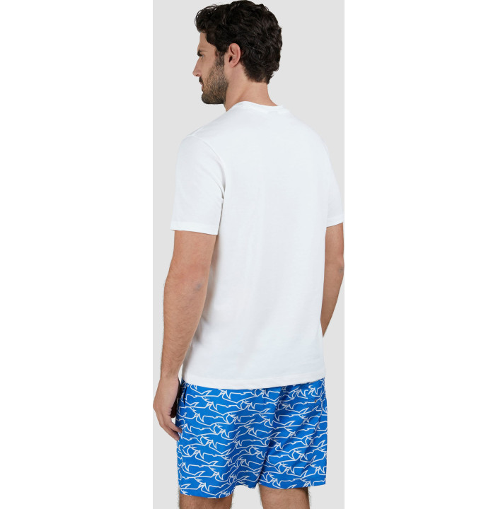 PRINTED SHARK COTTON JERSEY T-SHIRT