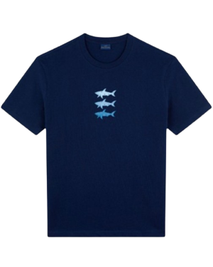 PRINTED SHARK COTTON JERSEY T-SHIRT