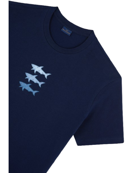 PRINTED SHARK COTTON JERSEY T-SHIRT