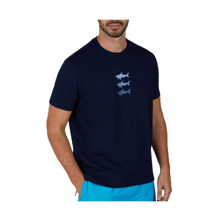 PRINTED SHARK COTTON JERSEY T-SHIRT