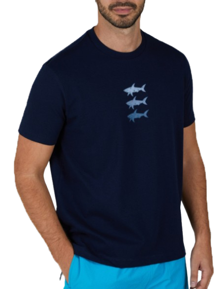 PRINTED SHARK COTTON JERSEY T-SHIRT