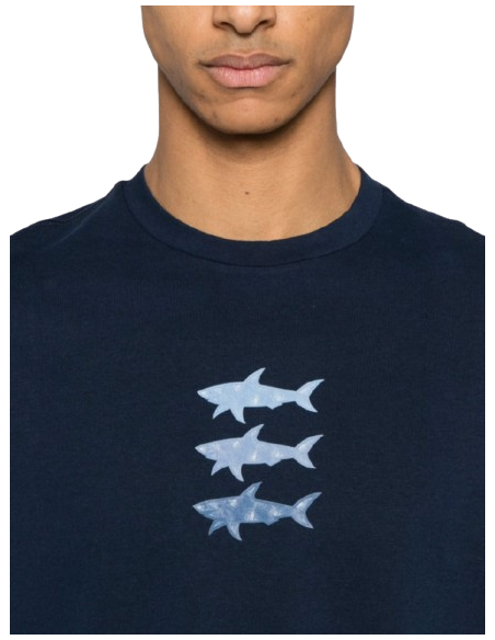 PRINTED SHARK COTTON JERSEY T-SHIRT