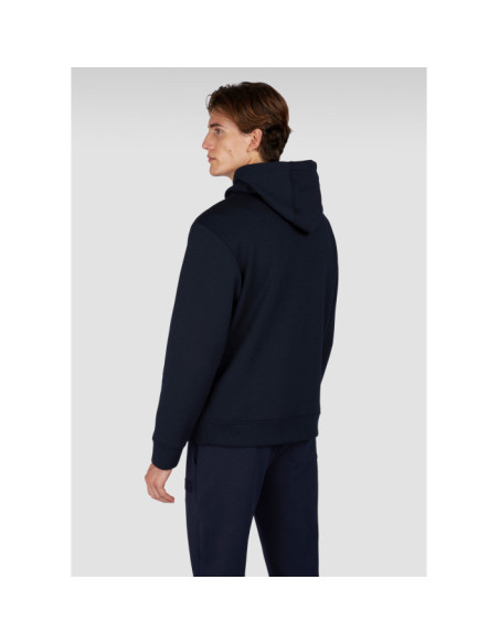 HOODIE IN TECH FLEECE CON STEMMA IN PELLE