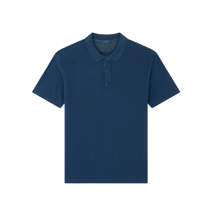 MOON BADGE GARMENT DYED COTTON PIQUÉ POLO SHIRT