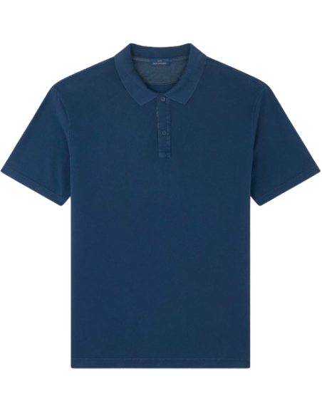MOON BADGE GARMENT DYED COTTON PIQUÉ POLO SHIRT
