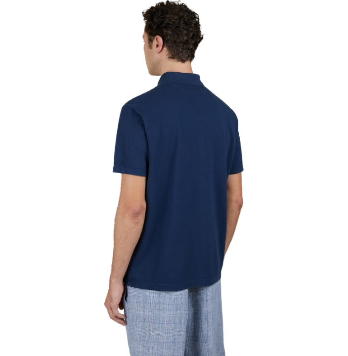 MOON BADGE GARMENT DYED COTTON PIQUÉ POLO SHIRT