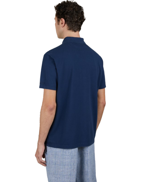 MOON BADGE GARMENT DYED COTTON PIQUÉ POLO SHIRT