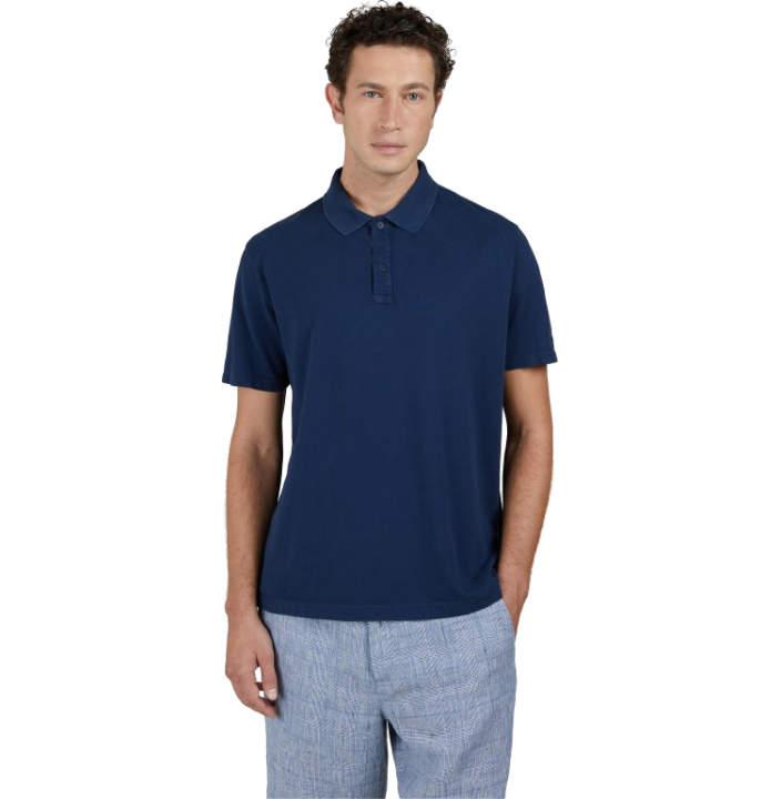 MOON BADGE GARMENT DYED COTTON PIQUÉ POLO SHIRT
