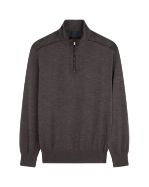 MAGLIA HALF ZIP IN MERINO EXTRAFINE CON SHARK TAG