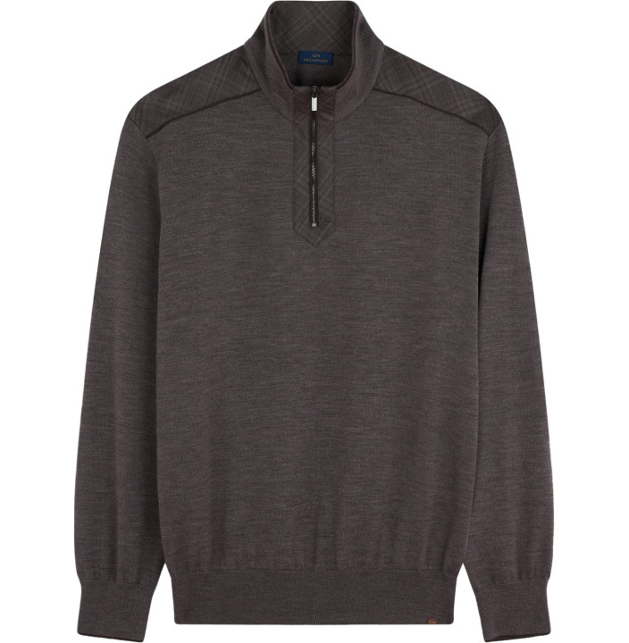 MAGLIA HALF ZIP IN MERINO EXTRAFINE CON SHARK TAG