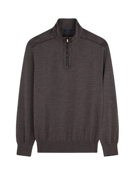 MAGLIA HALF ZIP IN MERINO EXTRAFINE CON SHARK TAG