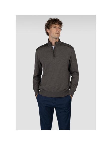 MAGLIA HALF ZIP IN MERINO EXTRAFINE CON SHARK TAG