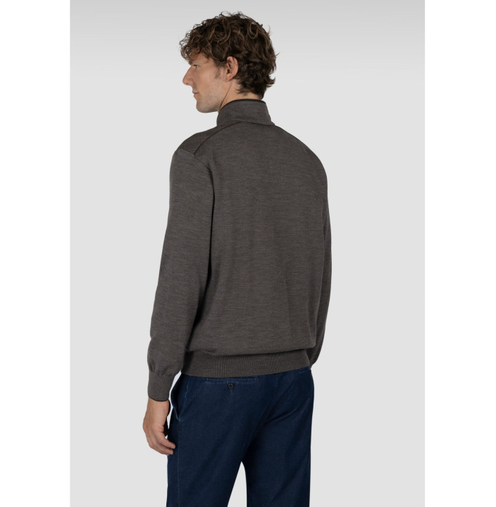 MAGLIA HALF ZIP IN MERINO EXTRAFINE CON SHARK TAG