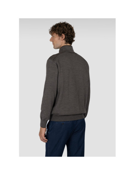 MAGLIA HALF ZIP IN MERINO EXTRAFINE CON SHARK TAG