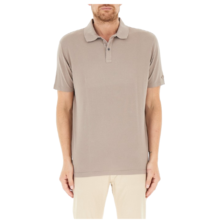 MOON BADGE GARMENT DYED COTTON PIQUÉ POLO SHIRT