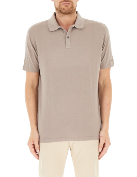 MOON BADGE GARMENT DYED COTTON PIQUÉ POLO SHIRT