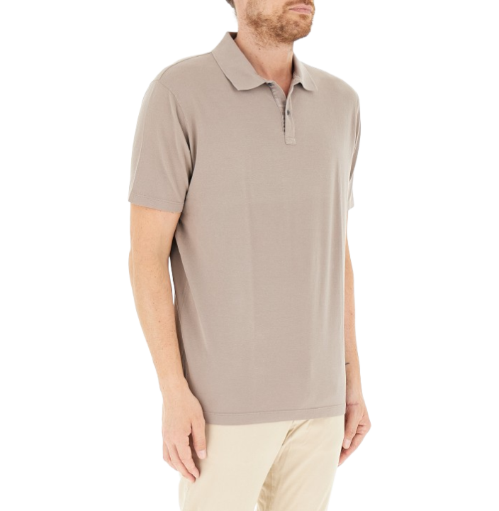 MOON BADGE GARMENT DYED COTTON PIQUÉ POLO SHIRT