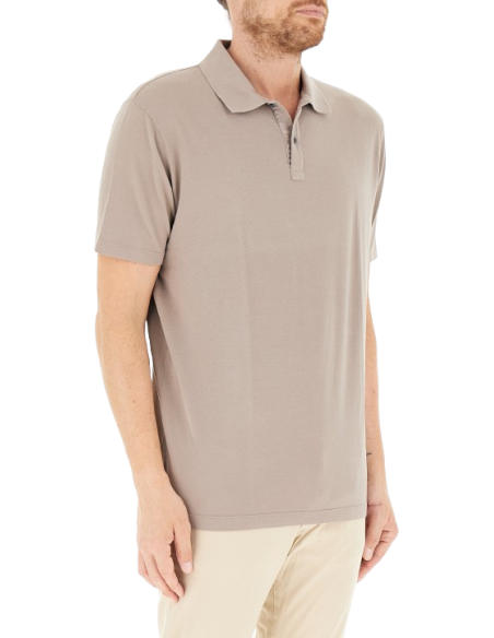 MOON BADGE GARMENT DYED COTTON PIQUÉ POLO SHIRT