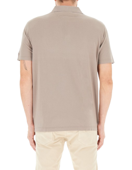 MOON BADGE GARMENT DYED COTTON PIQUÉ POLO SHIRT