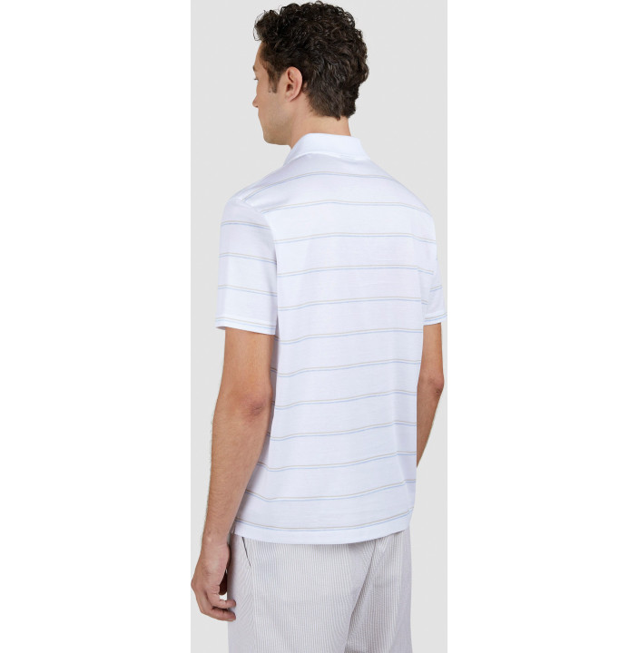 SHARK TAG DOUBLE MERCERISED JERSEY COTTON POLO SHIRT