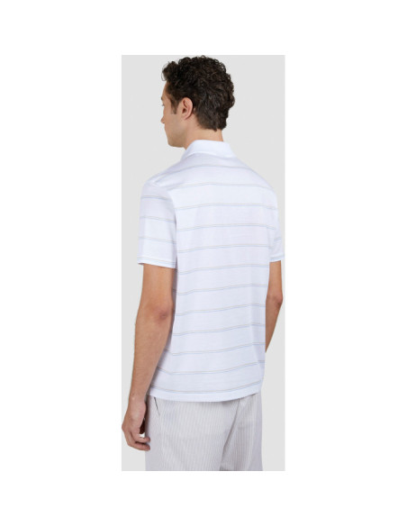 SHARK TAG DOUBLE MERCERISED JERSEY COTTON POLO SHIRT