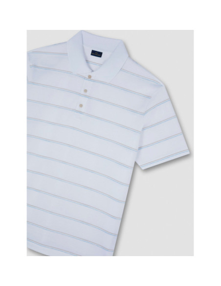 SHARK TAG DOUBLE MERCERISED JERSEY COTTON POLO SHIRT