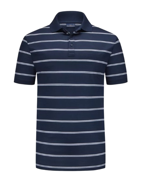 SHARK TAG DOUBLE MERCERISED JERSEY COTTON POLO SHIRT