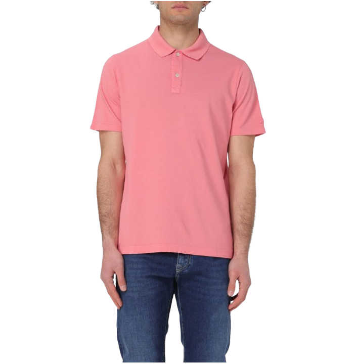 MOON BADGE GARMENT DYED COTTON PIQUÉ POLO SHIRT