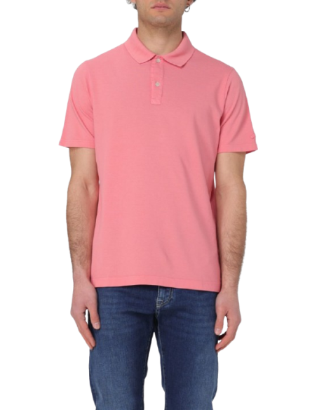 MOON BADGE GARMENT DYED COTTON PIQUÉ POLO SHIRT