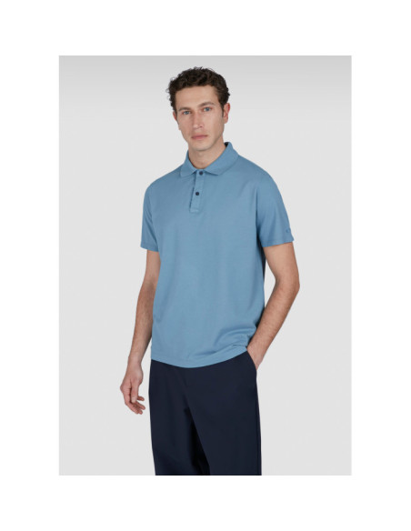 MOON BADGE GARMENT DYED COTTON PIQUÉ POLO SHIRT