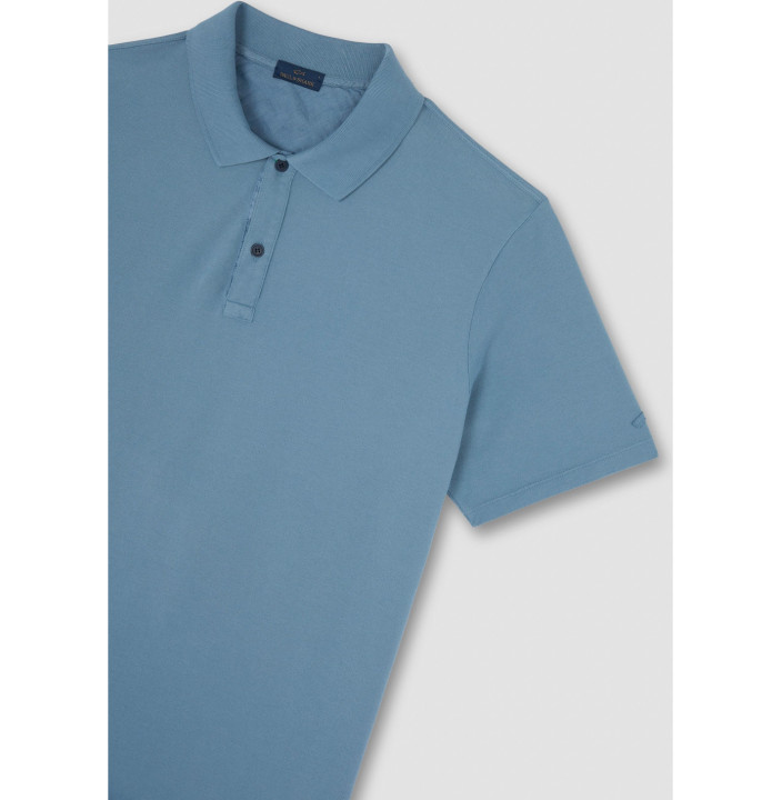 MOON BADGE GARMENT DYED COTTON PIQUÉ POLO SHIRT