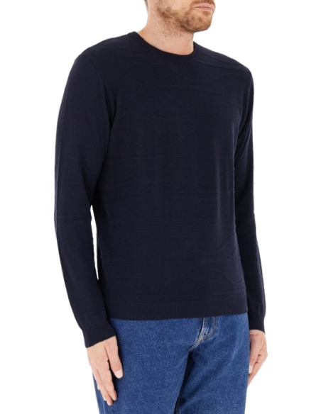 SHARK TAG MONOGRAM FRESCO COTTON CREWNECK