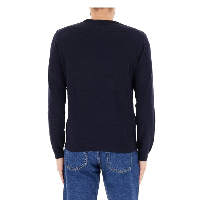 SHARK TAG MONOGRAM FRESCO COTTON CREWNECK