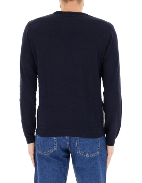 SHARK TAG MONOGRAM FRESCO COTTON CREWNECK