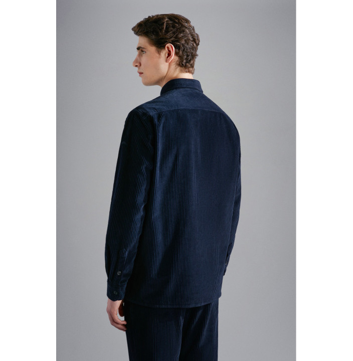 OVERSHIRT IN VELLUTO CON MOON BADGE