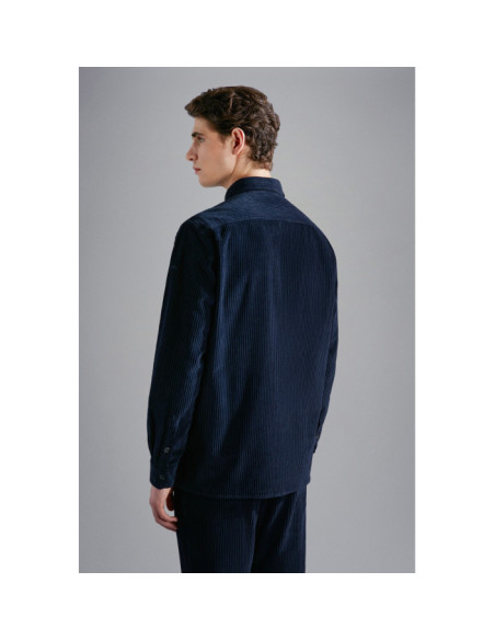 OVERSHIRT IN VELLUTO CON MOON BADGE