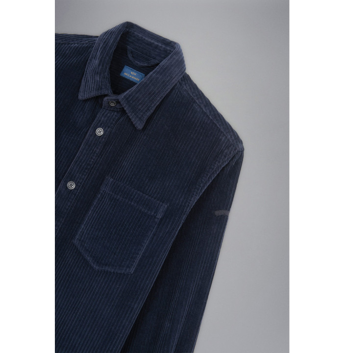 OVERSHIRT IN VELLUTO CON MOON BADGE