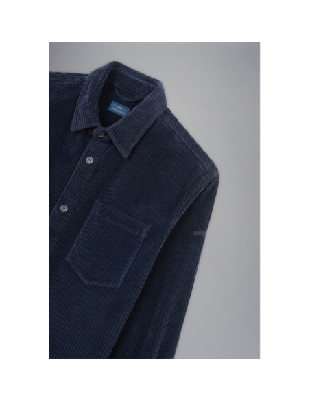 OVERSHIRT IN VELLUTO CON MOON BADGE