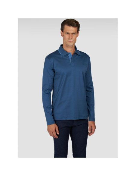 POLO IN COTONE AQUA TOUCH CON PINNA RICAMATA