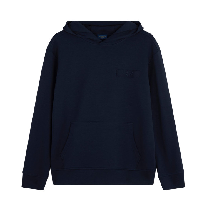 HOODIE IN COTONE XSOFT FLEECE CON RICAMO