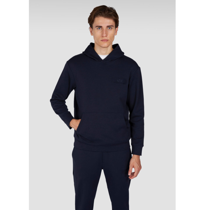 HOODIE IN COTONE XSOFT FLEECE CON RICAMO